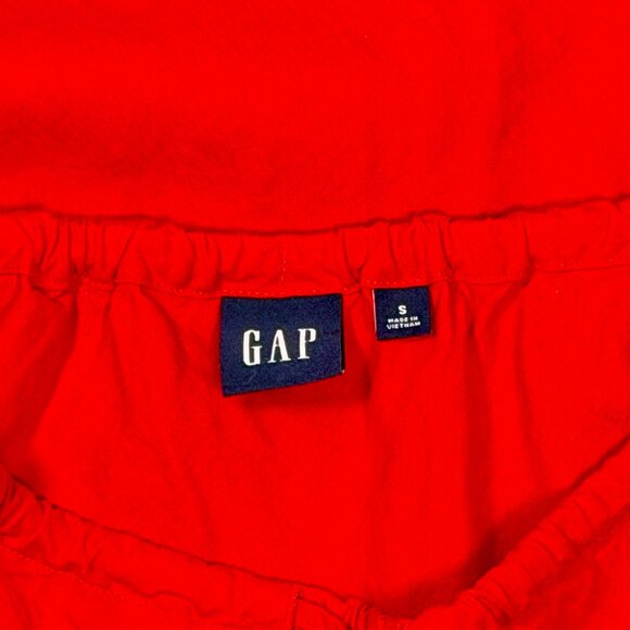 Gap Red Midi Drawstring Linen-Blend Skirt - Picture 6 of 8